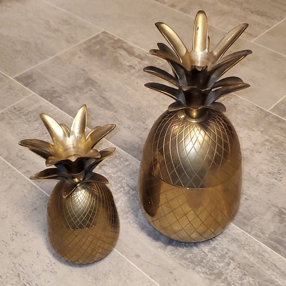Vintage Brass Mini & LG Pinapple Containers